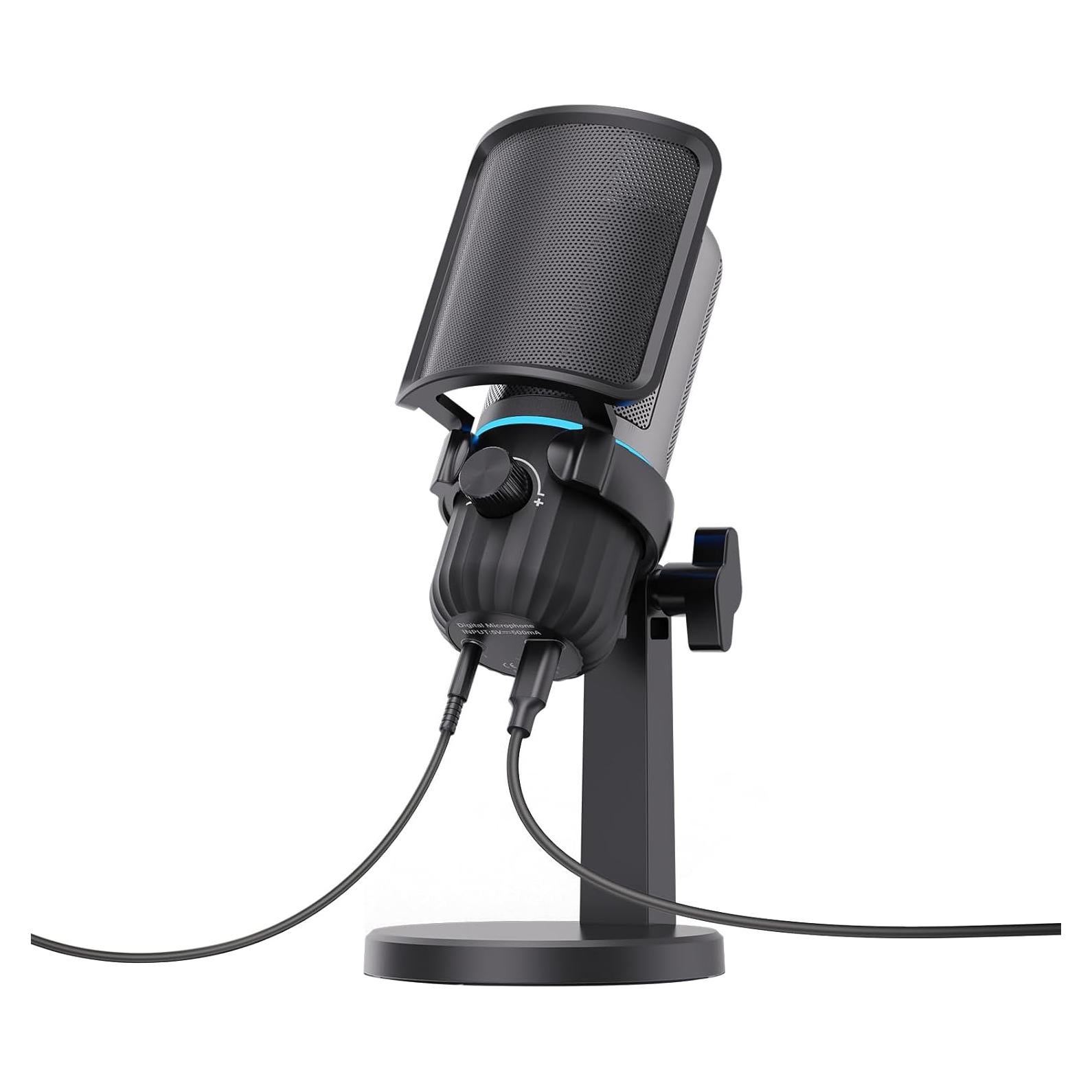 Micrófono Gaming USB CMOCIIY JV908 para PC con Control de Volumen