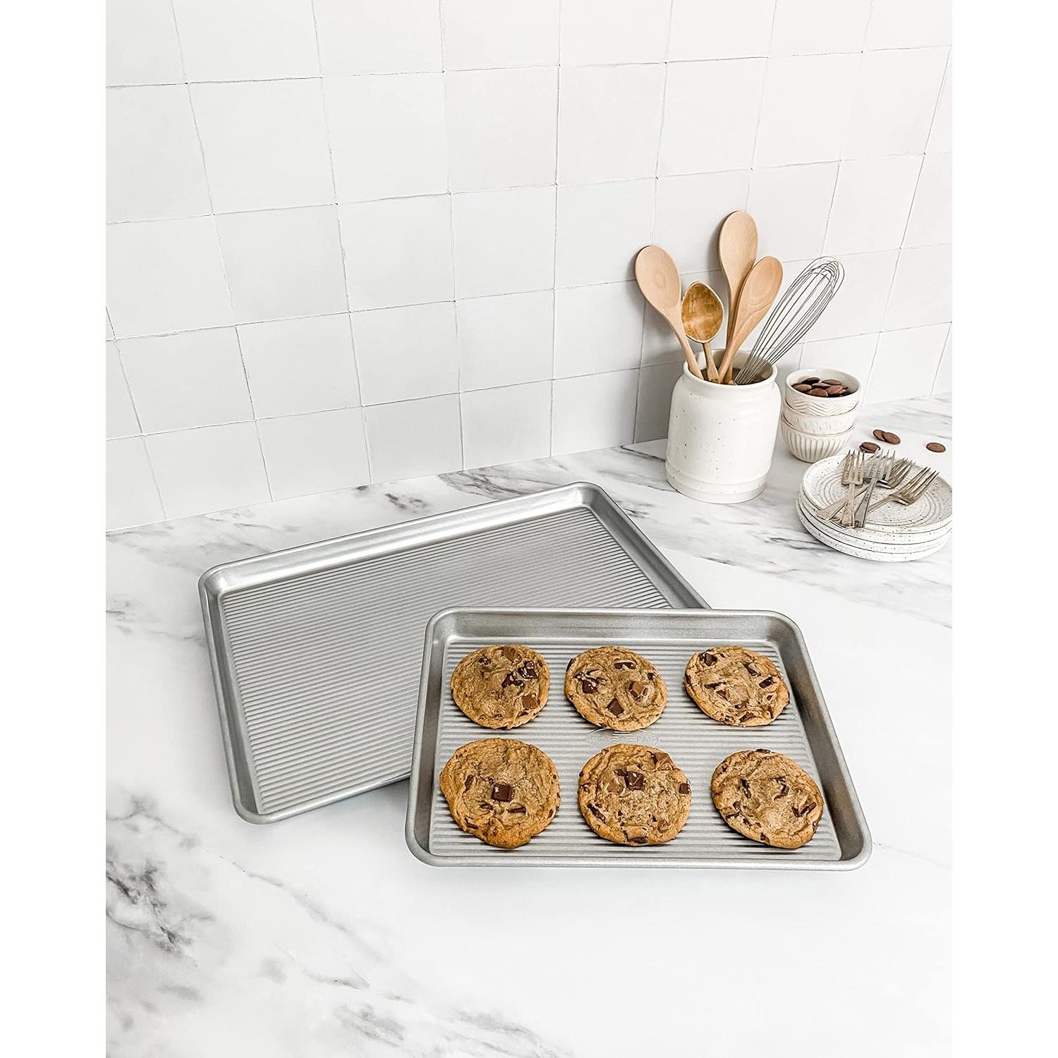 Juego de 2 Bandejas para Hornear USA Pan Acero Aluminizado