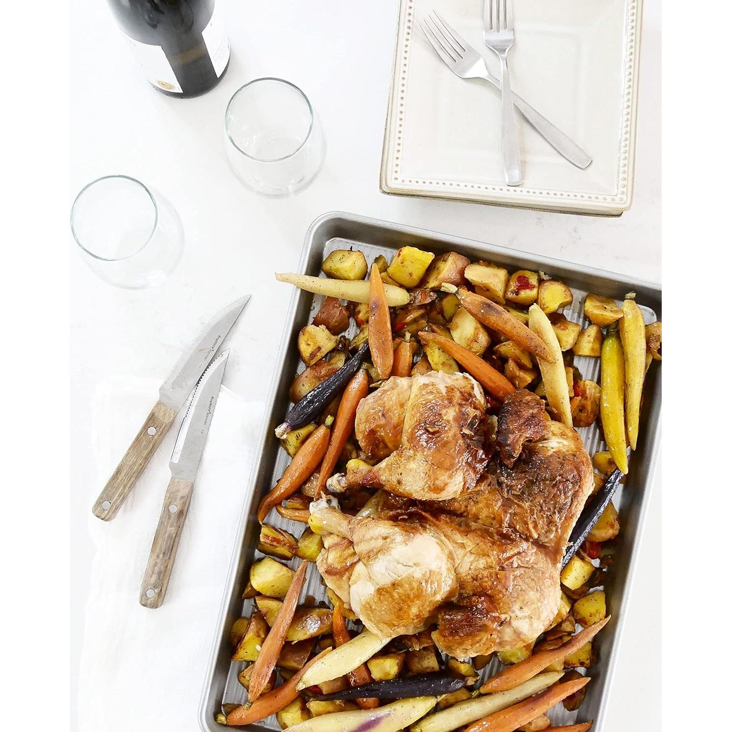 Juego de 2 Bandejas para Hornear USA Pan Acero Aluminizado