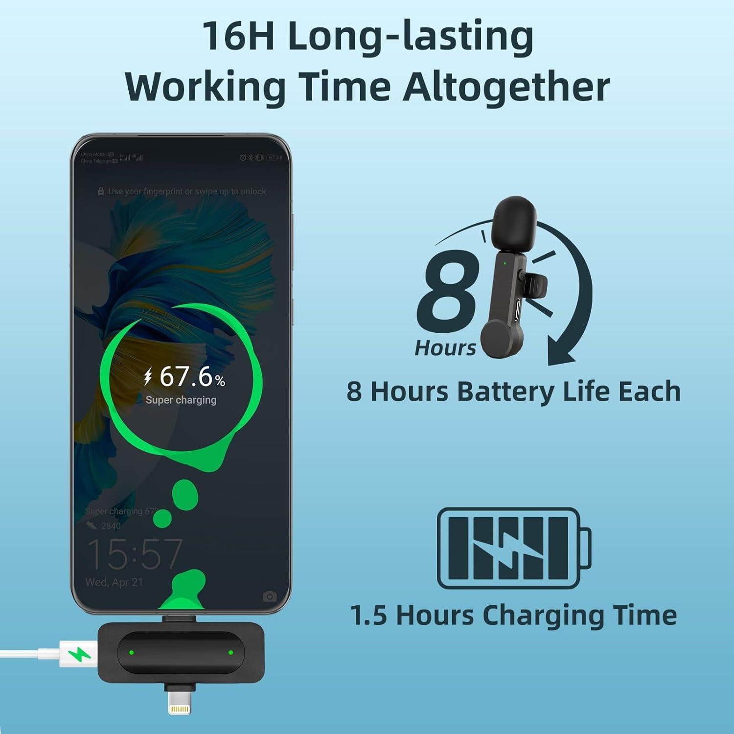 Micrófono Lavalier Inalámbrico TXTUNE K20 para iPhone y Android