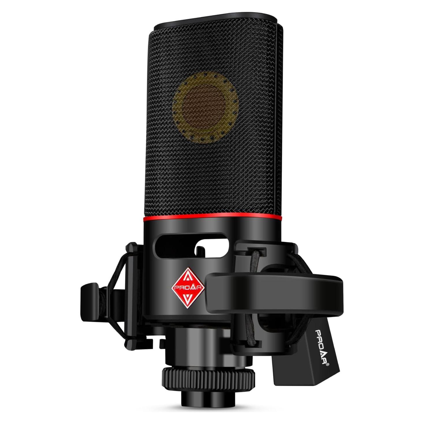 Micrófono XLR Cardioide PROAR 25mm para PC y Podcasting