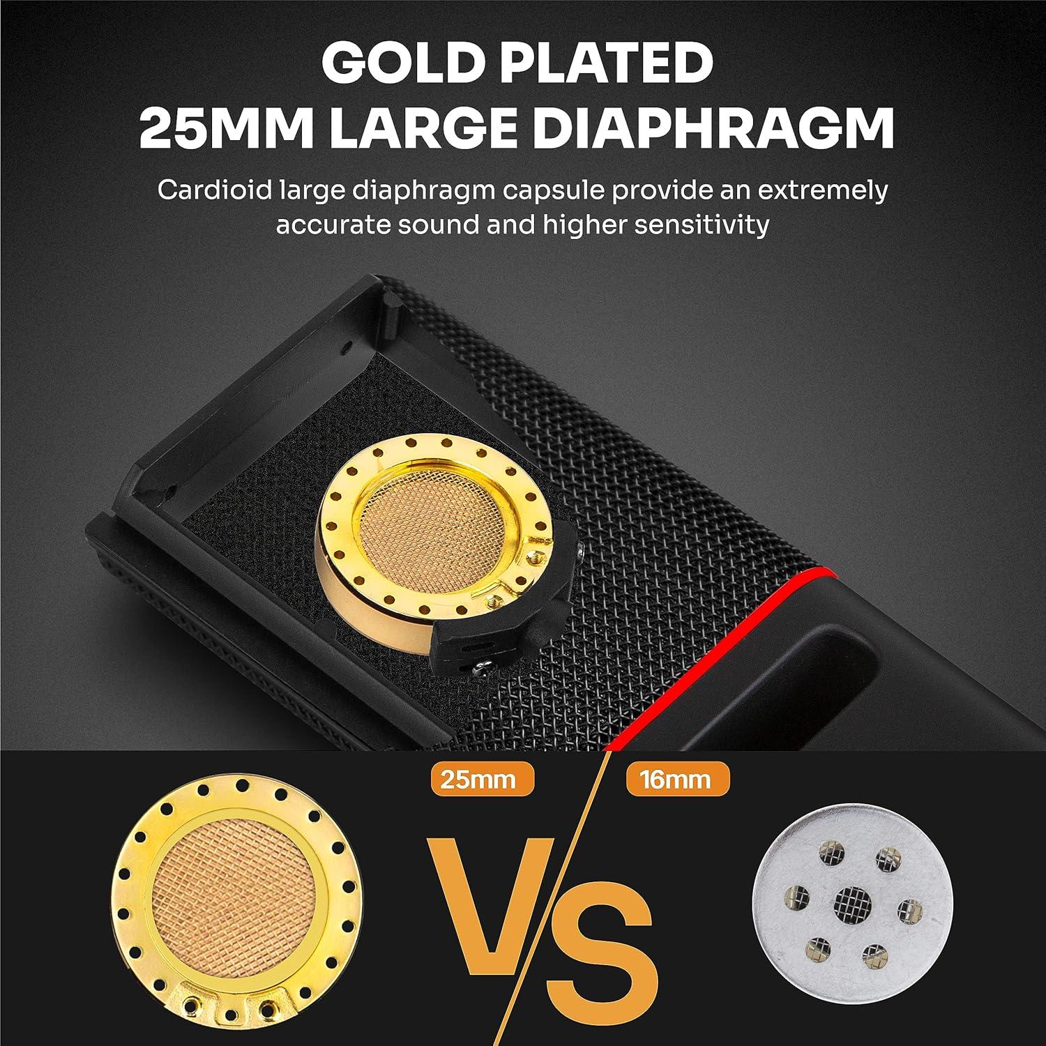 Micrófono XLR Cardioide PROAR 25mm para PC y Podcasting