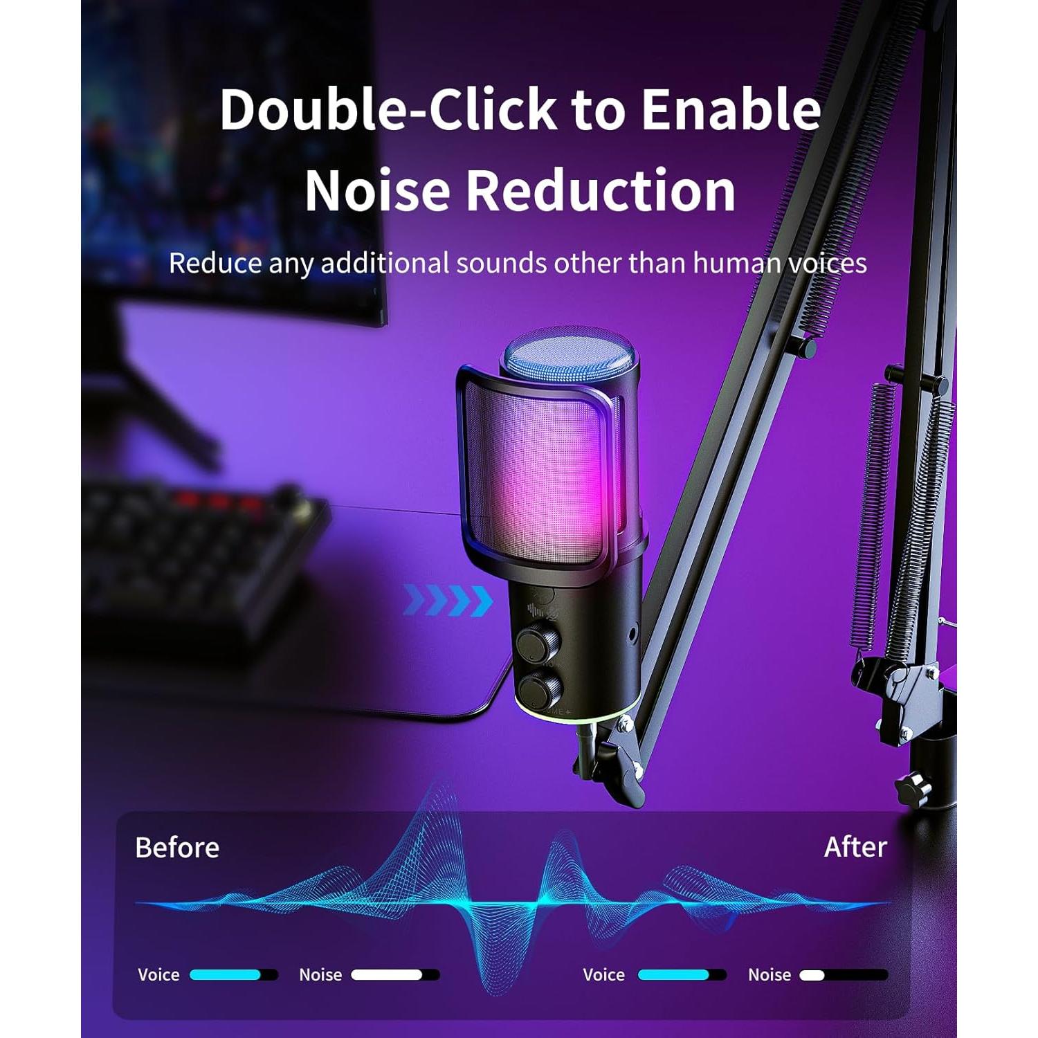 Micrófono USB Gaming M530 con Brazo y Cancelación de Ruido