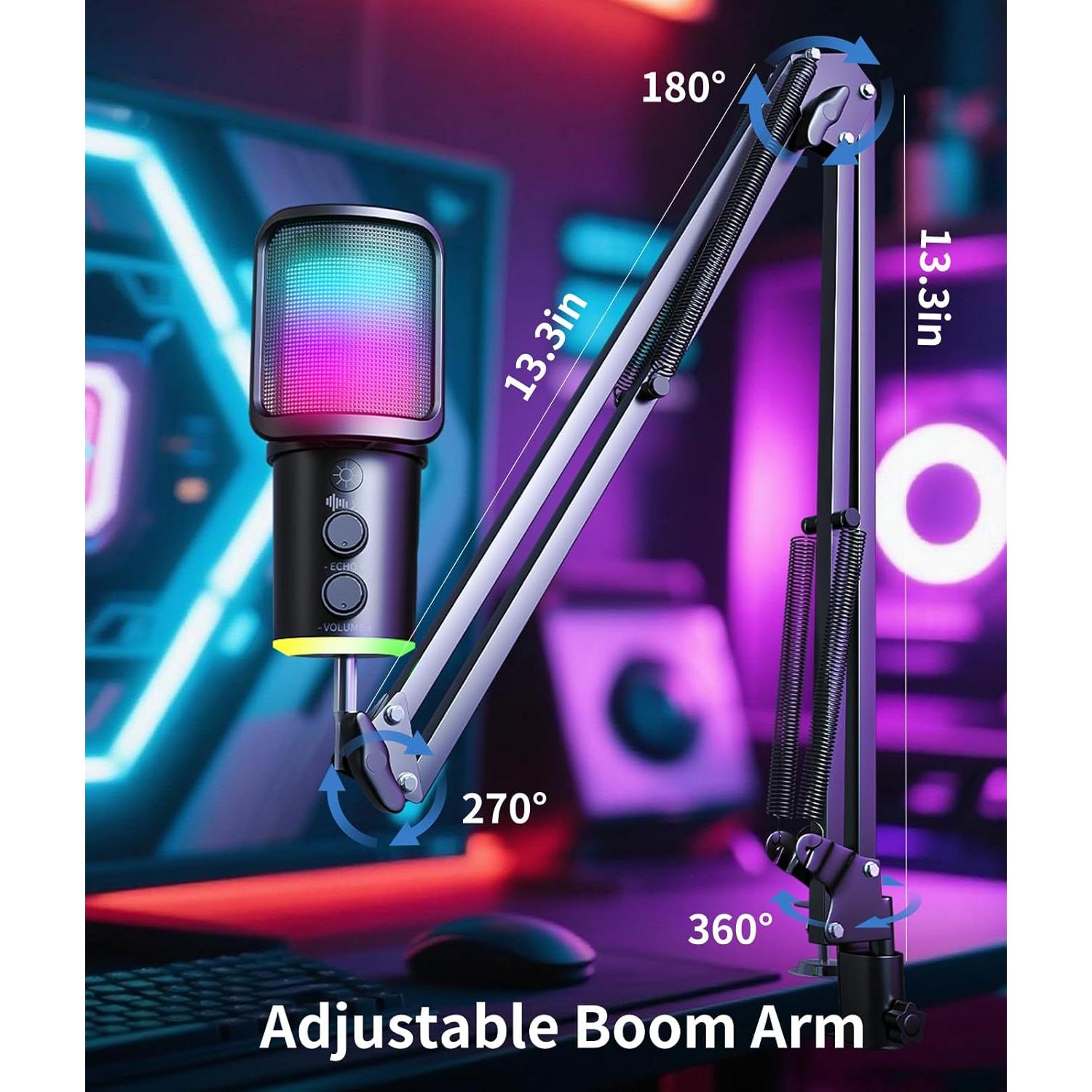 Micrófono USB Gaming M530 con Brazo y Cancelación de Ruido