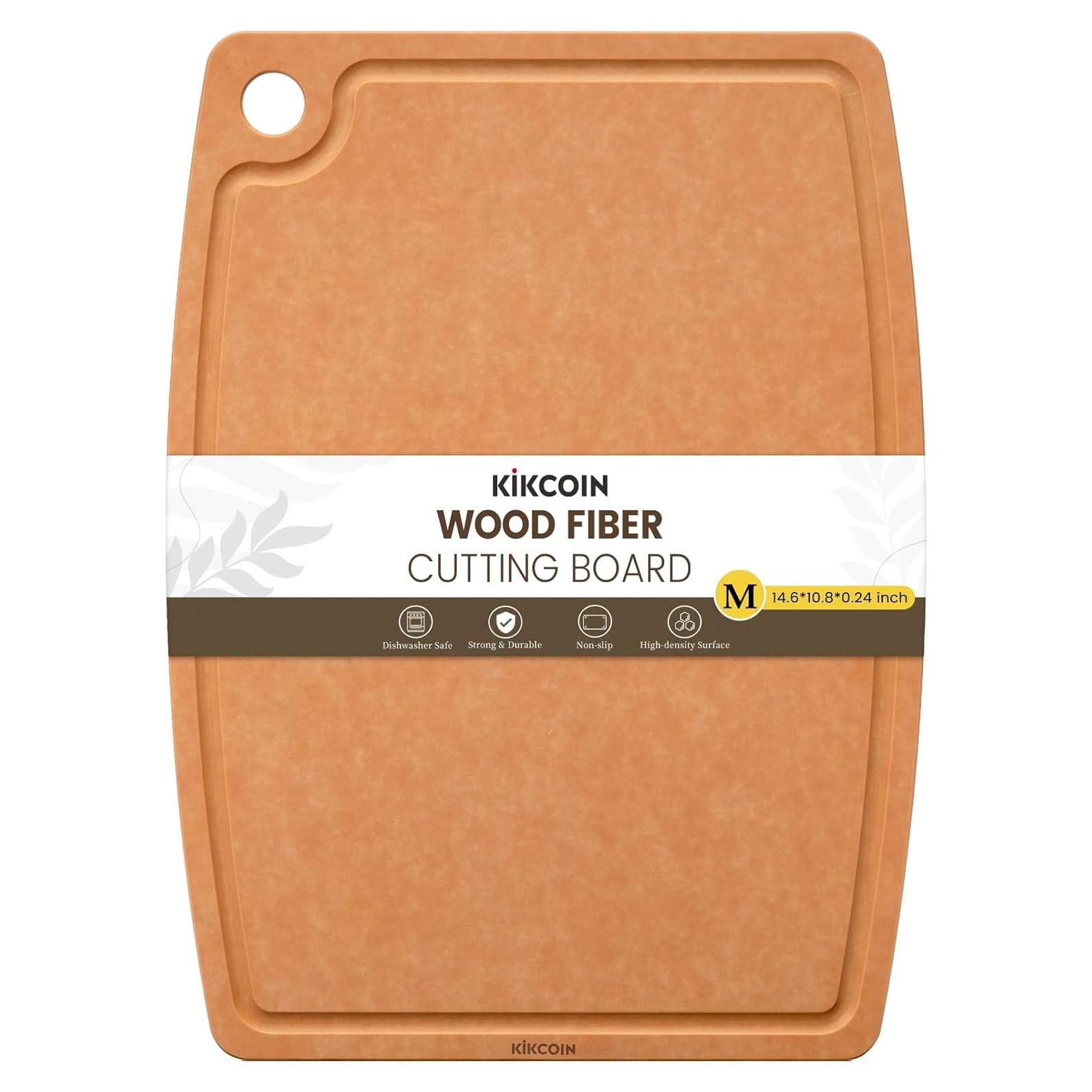 Tabla de Cortar de Madera Kikcoin 37.1x27.4cm Antideslizante