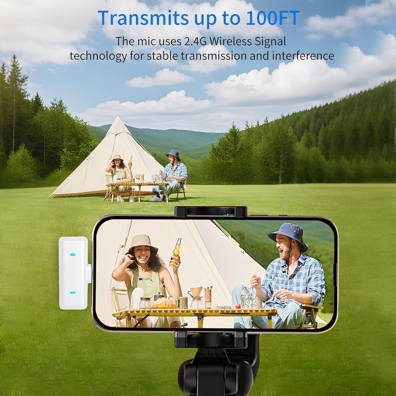 Micrófono Lavalier Inalámbrico Goiiort para iPhone - 30H Batería