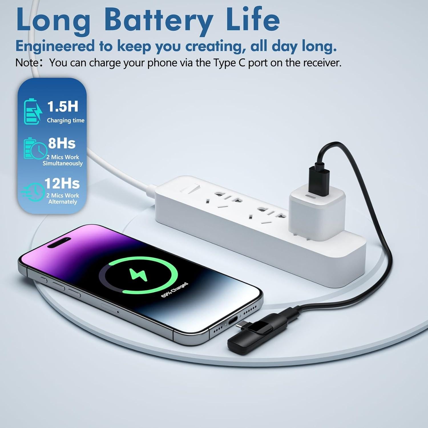 Micrófono Inalámbrico Lavalier Voijump para iPhone y Android