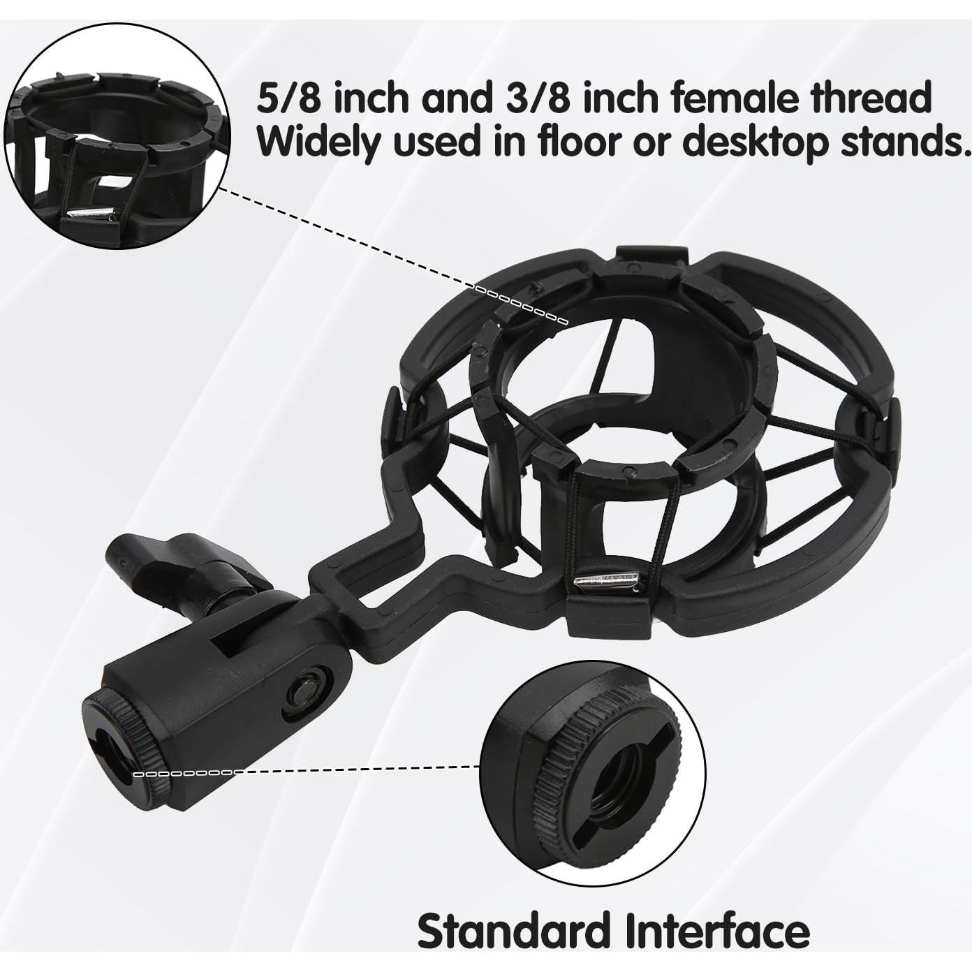 Soporte de micrófono ajustable Tissting con amortiguación 16.5cm
