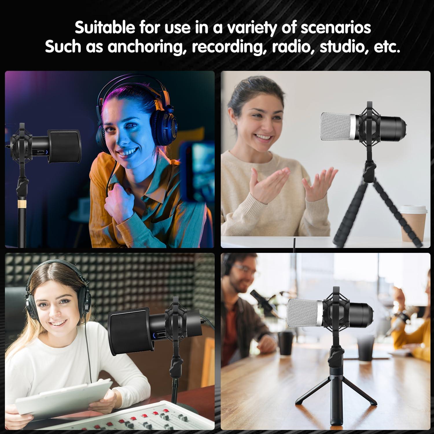 Soporte de micrófono ajustable Tissting con amortiguación 16.5cm