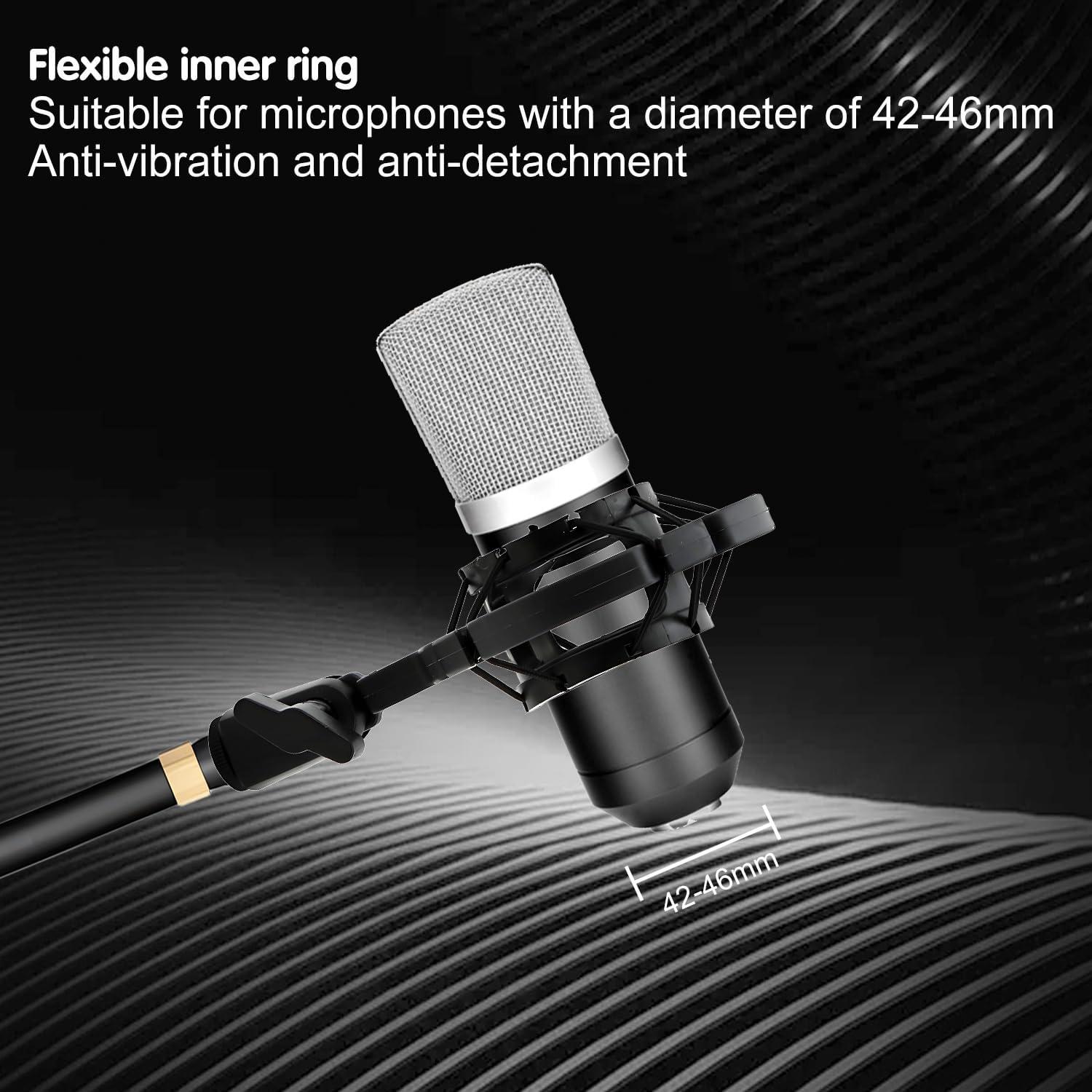 Soporte de micrófono ajustable Tissting con amortiguación 16.5cm