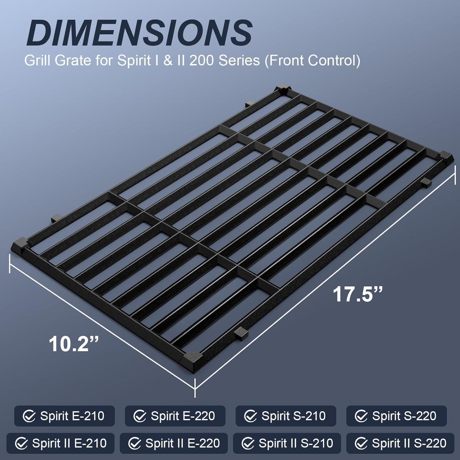 Rejillas de Parrilla Uniflasy 7637 para Weber Spirit E210, 2 Piezas