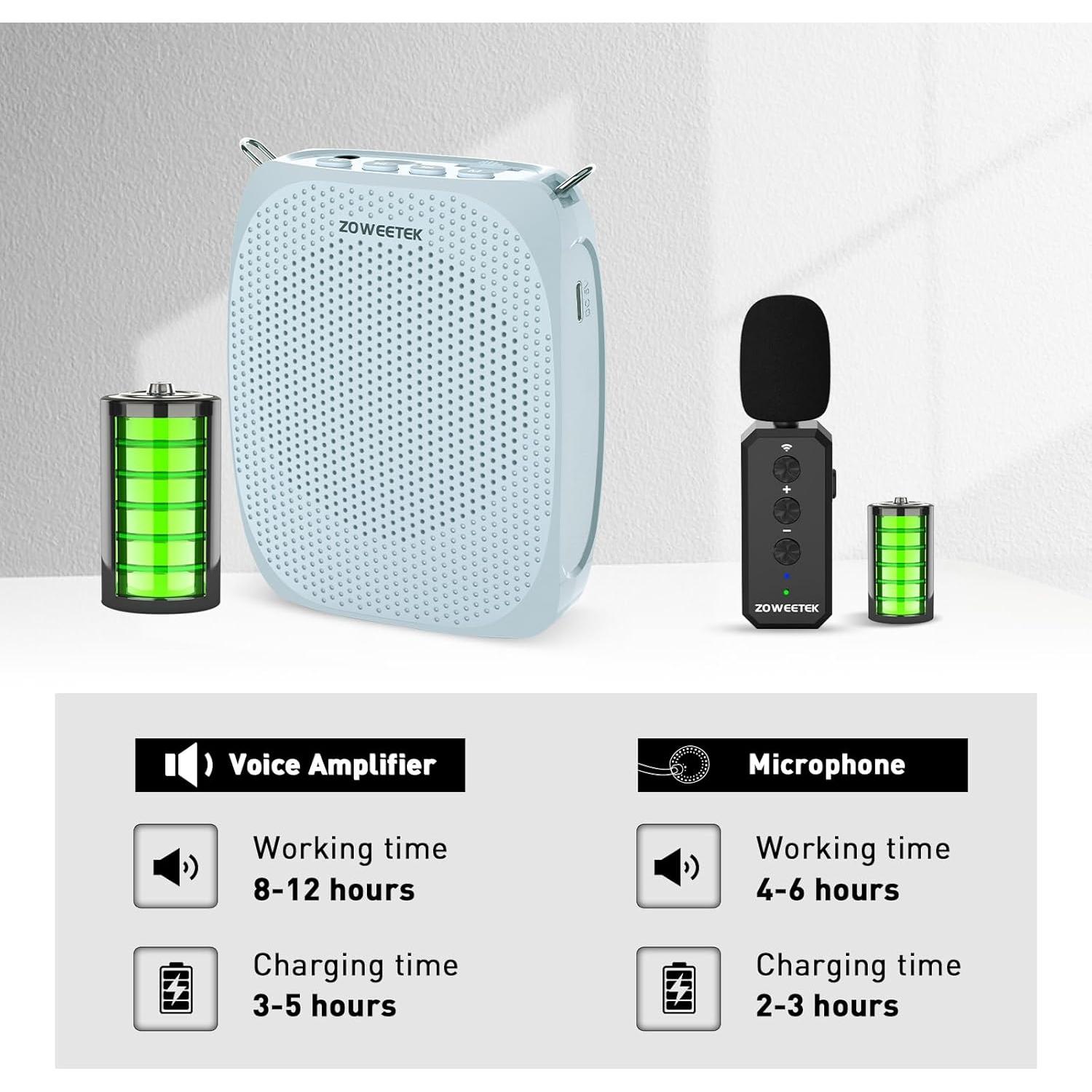 Amplificador de Voz Inalámbrico ZOWEETEK S611 con Micrófono Lavalier