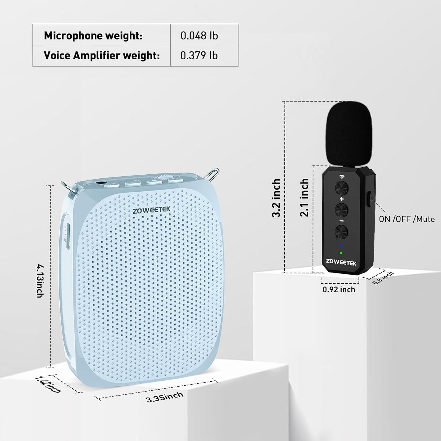 Amplificador de Voz Inalámbrico ZOWEETEK S611 con Micrófono Lavalier