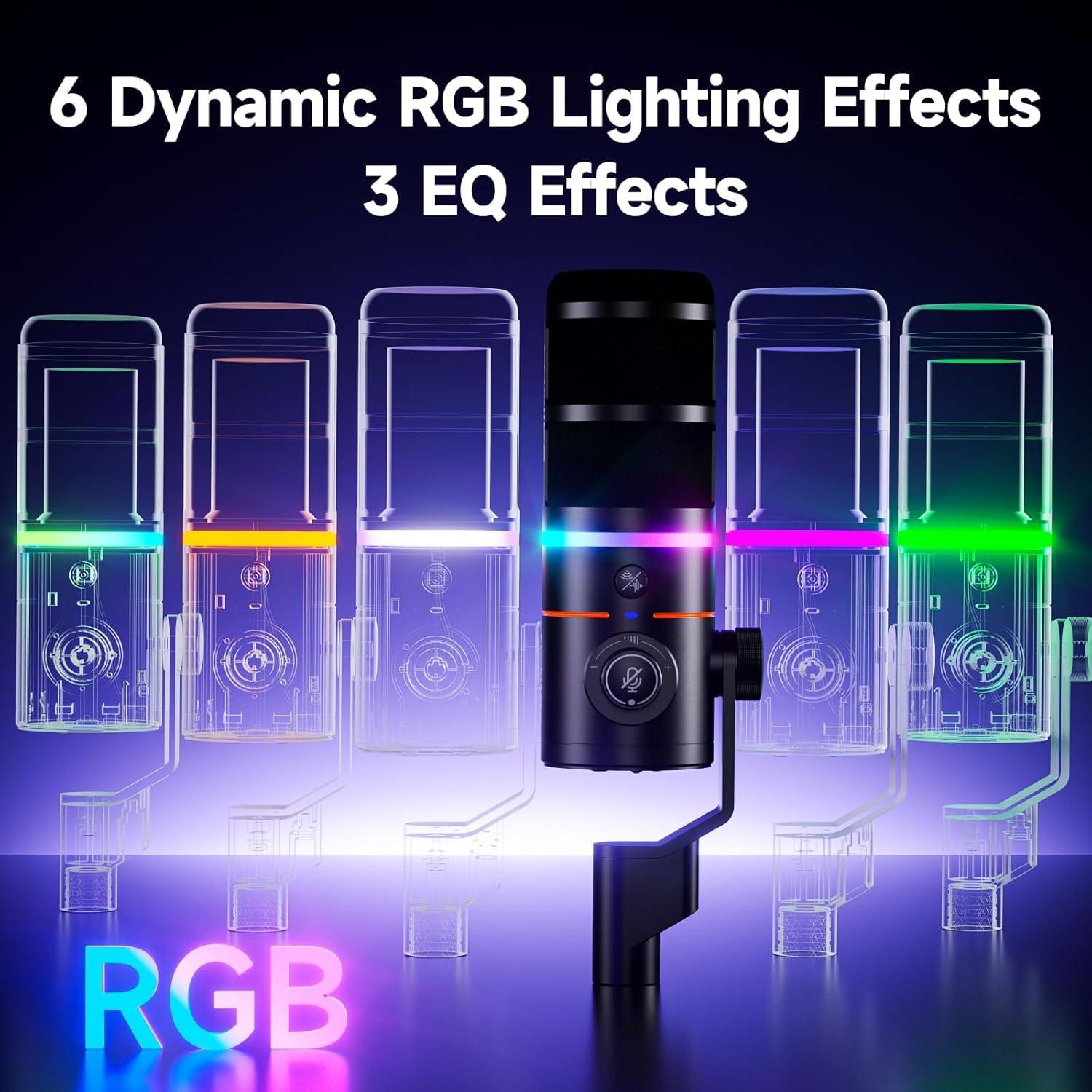 Micrófono Dinámico Comica EJoy D10 XLR/USB-C con RGB