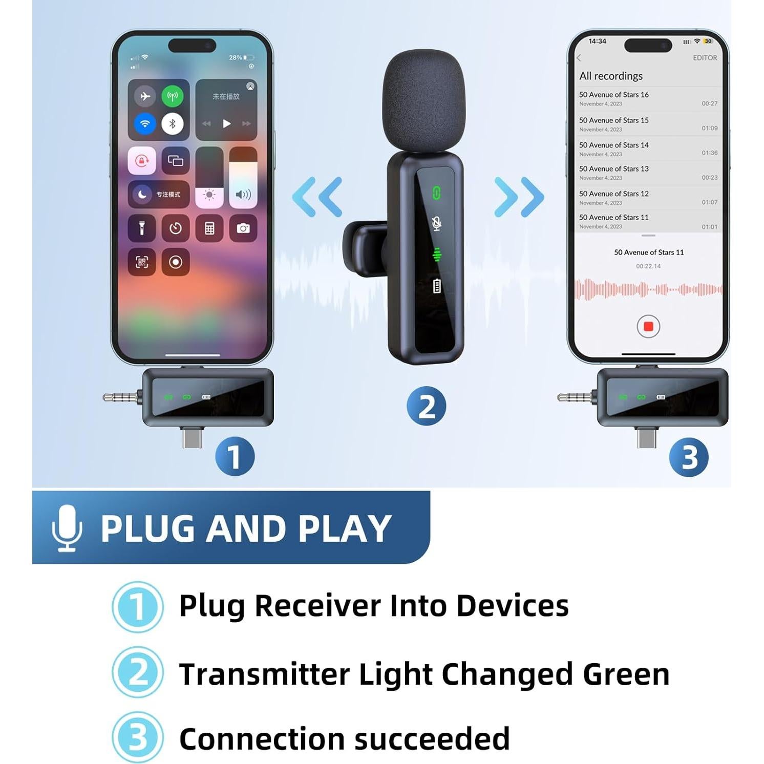 Micrófono Lavalier Inalámbrico SILVER AUTUMN H65 USB-C
