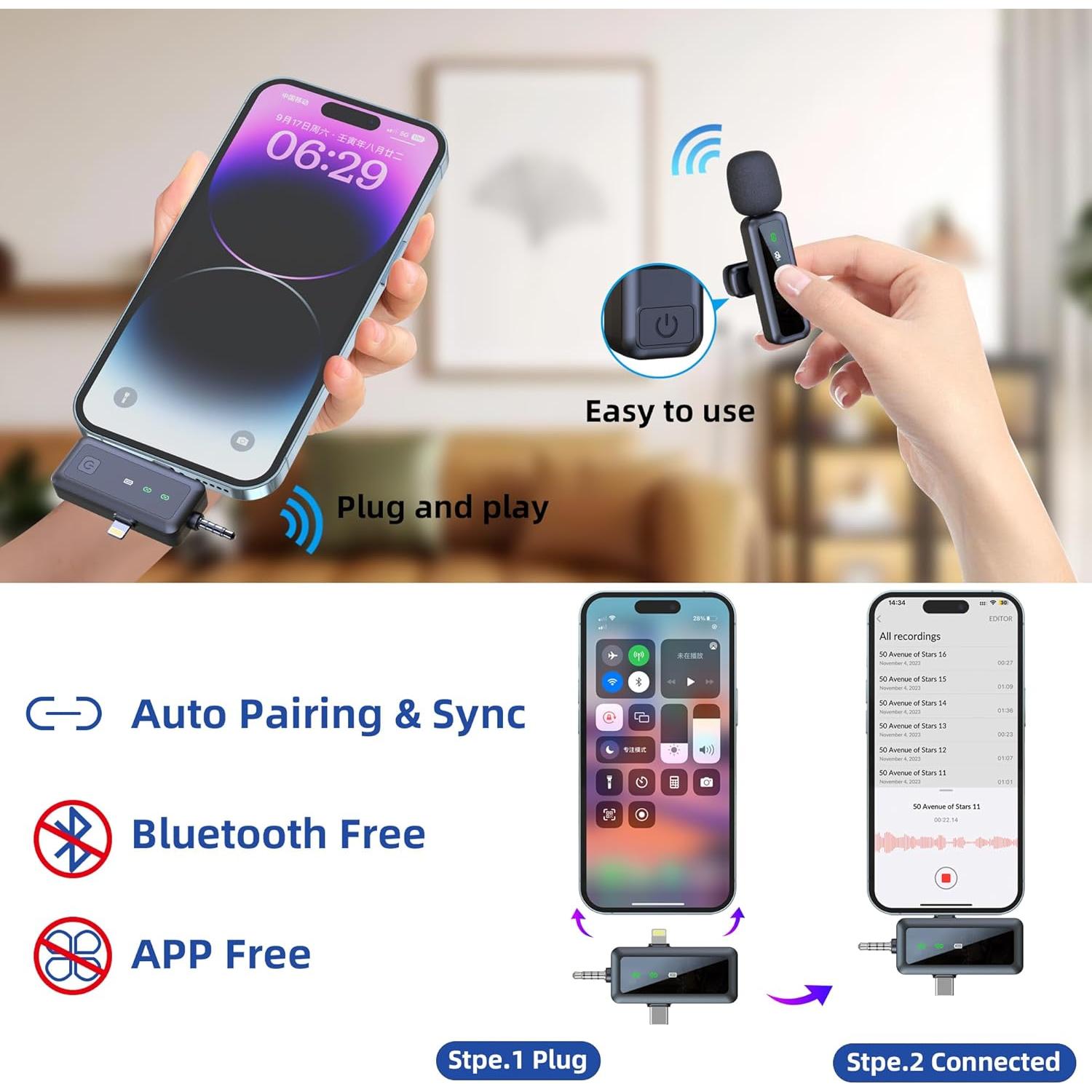 Micrófono Lavalier Inalámbrico SILVER AUTUMN H65 USB-C