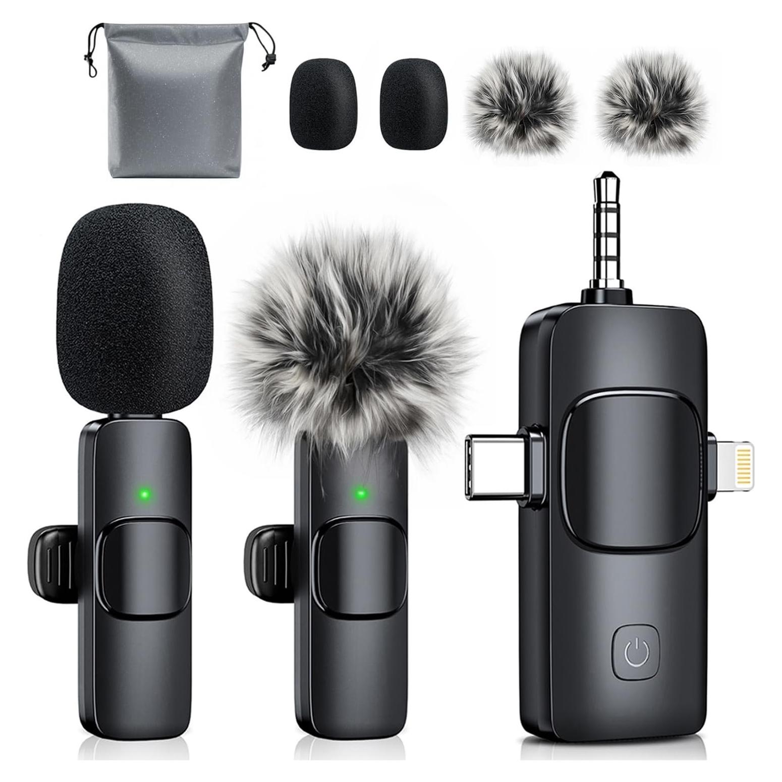 Micrófono Lavalier Inalámbrico MENERESAS MKF9 para iPhone y Android