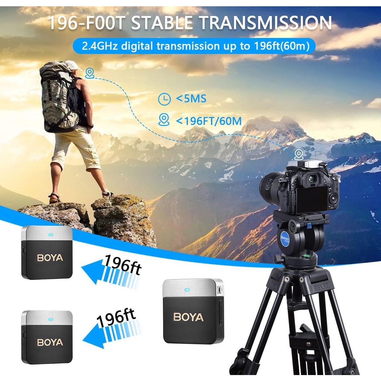 Micrófono Lavalier Inalámbrico BOYA BY-M1V2 2 Canales 230g