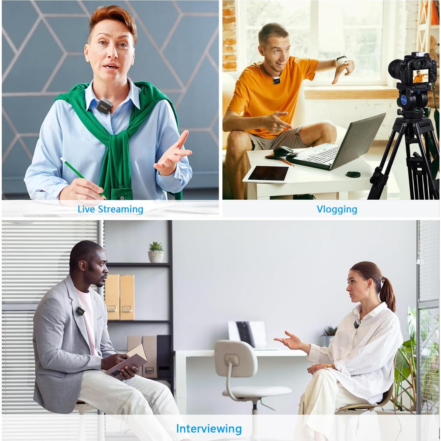 Micrófono Lavalier Inalámbrico BOYA BY-M1V2 2 Canales 230g