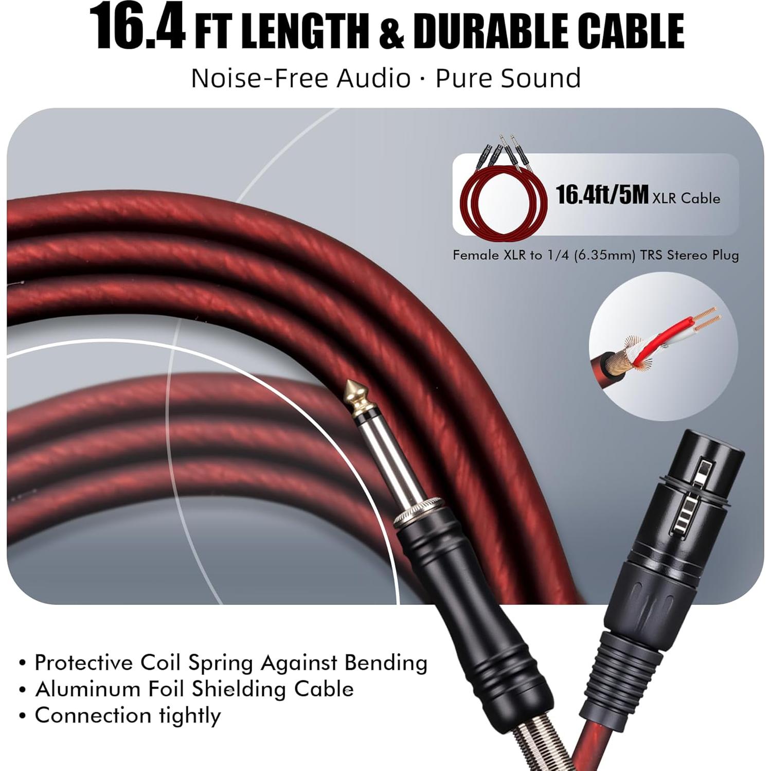 Micrófono Dinámico Profesional SonixForce SFYS26N 4.88m XLR