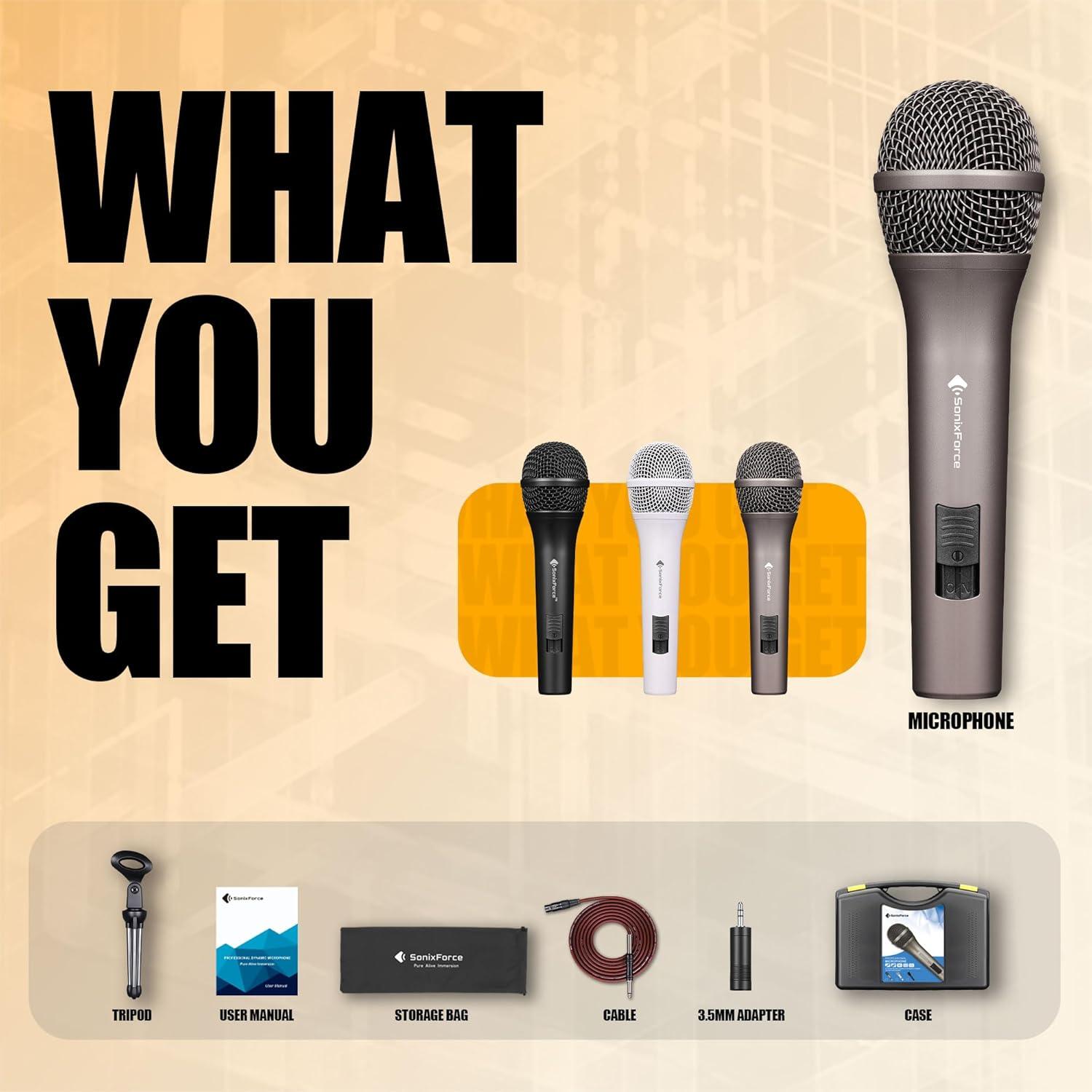 Micrófono Dinámico Profesional SonixForce SFYS26N 4.88m XLR