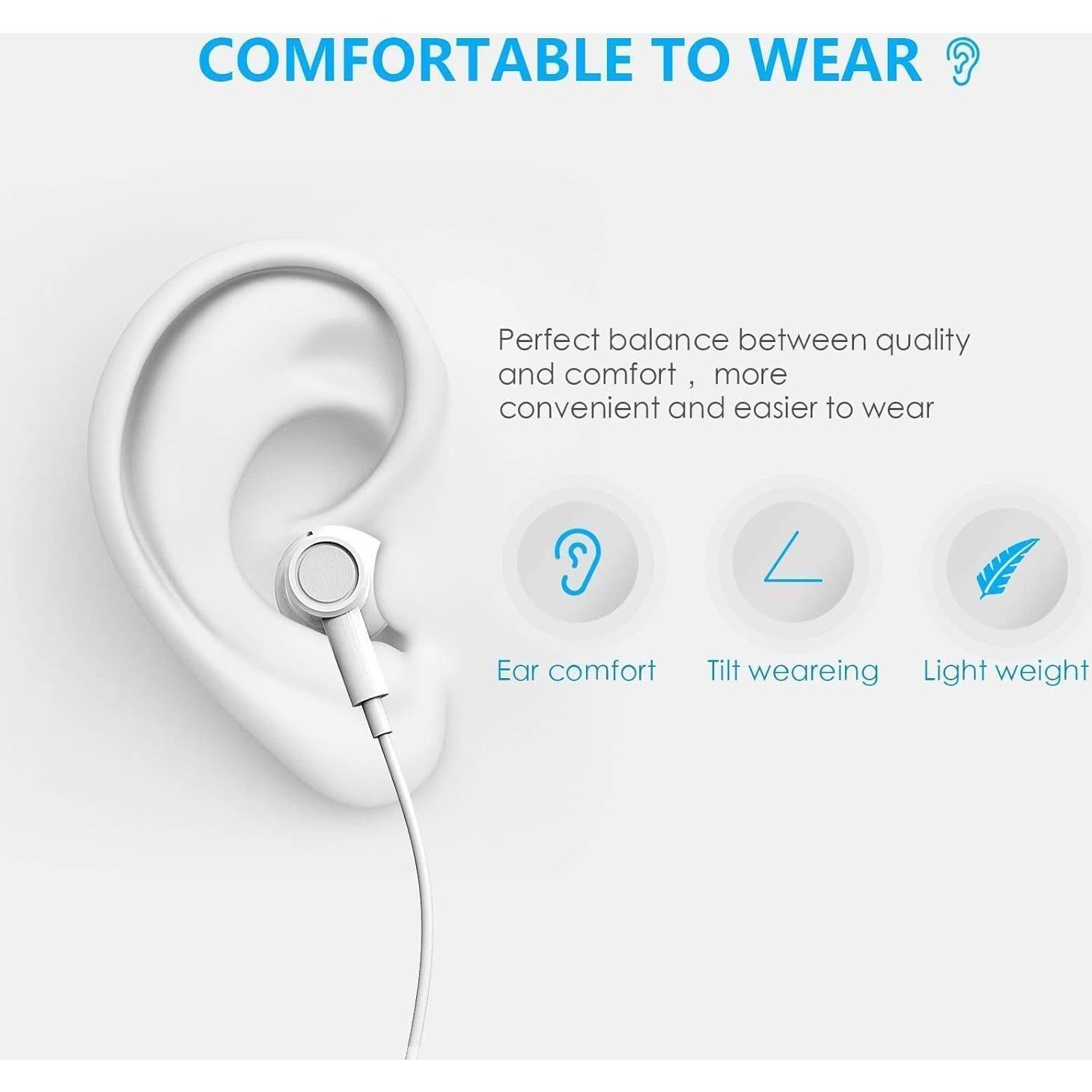 Auriculares USB-C HiFi Estéreo Pcwfbzf con Micrófono - 2 Paquetes