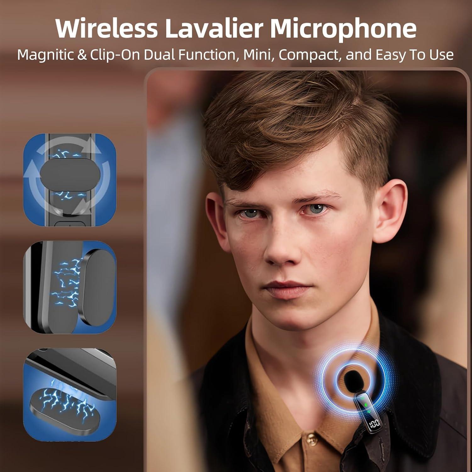 Micrófono Lavalier Inalámbrico Bonkyo T20 con Cancelación de Ruido