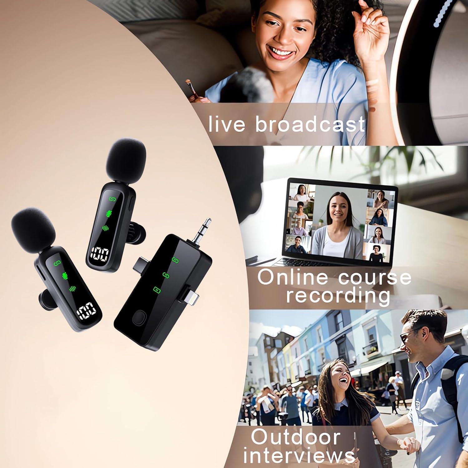 Micrófono Lavalier Inalámbrico Bonkyo T20 con Cancelación de Ruido