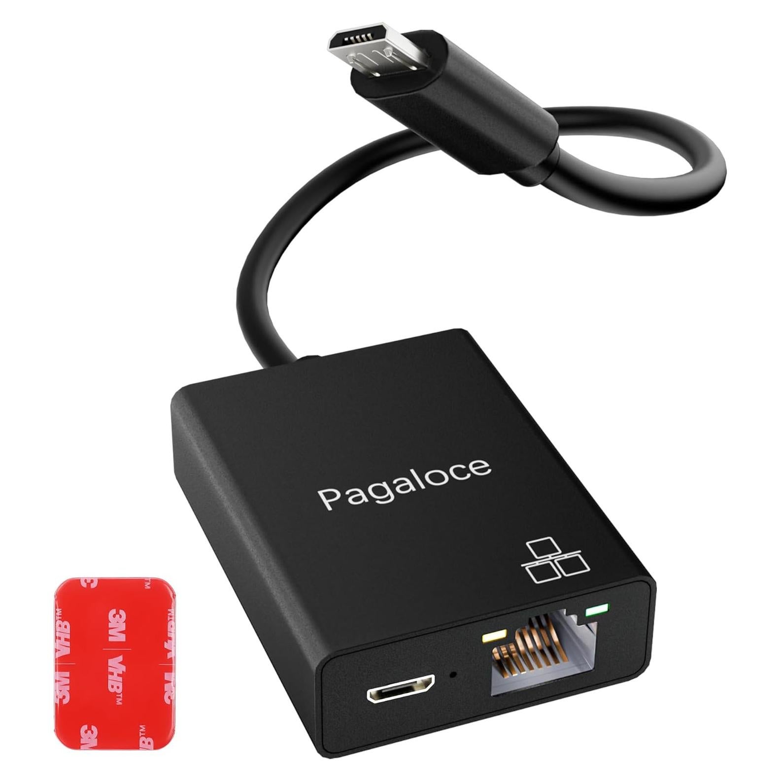 Adaptador Ethernet Micro USB a RJ45 Pagaloce 100Mbps