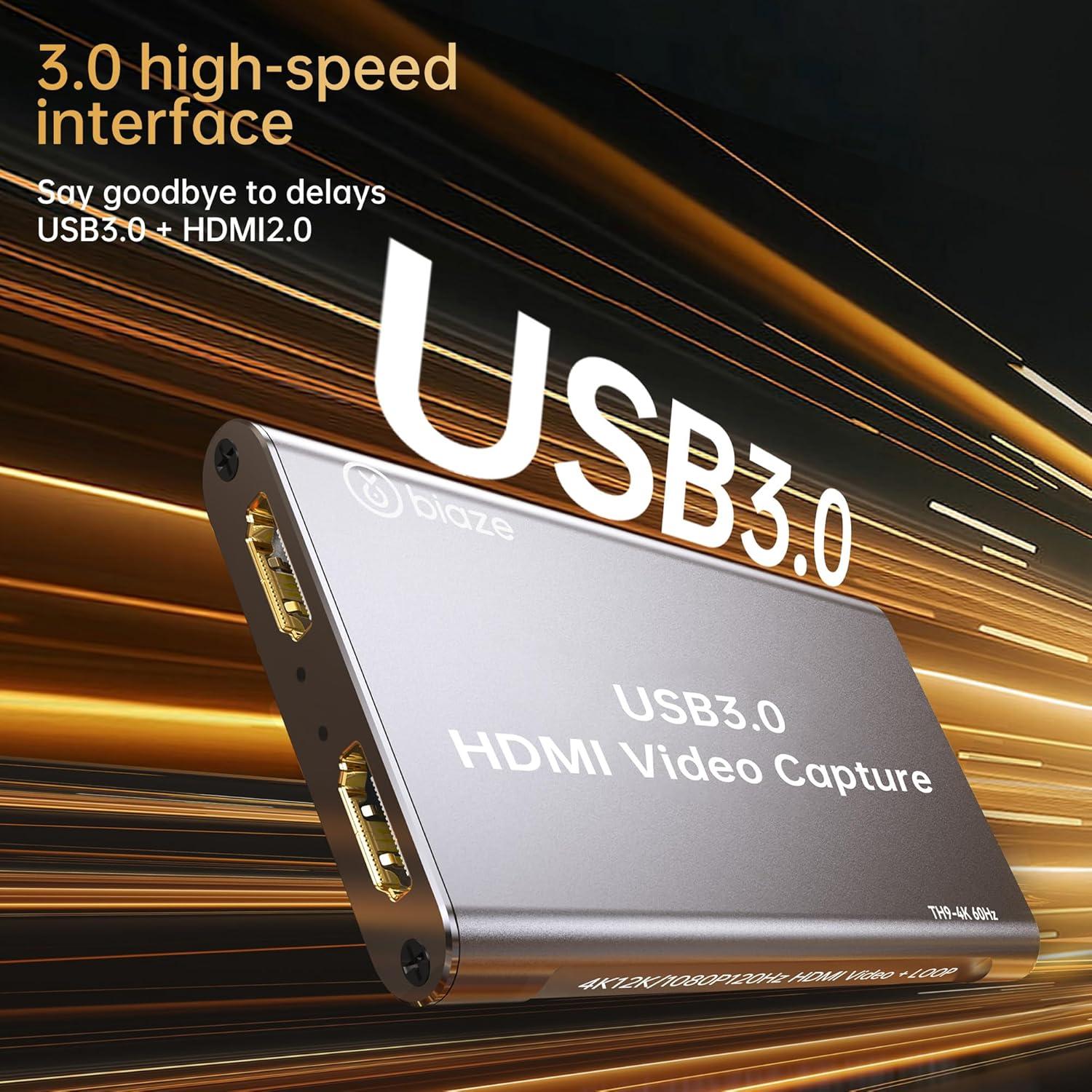 Tarjeta de Captura HDMI 4K Biaze USB 3.0 Full HD 1080P