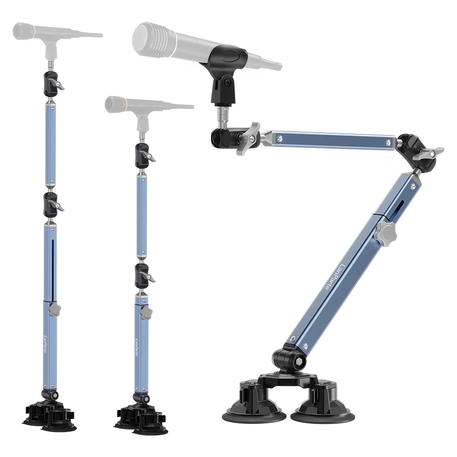 Brazo de Micrófono Ajustable 360° Aluminio Azul 1.5 kg