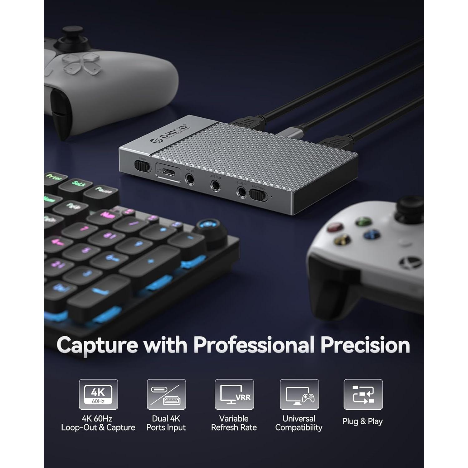 Tarjeta de Captura HDMI ORICO 4K 60Hz Doble Entrada Streaming