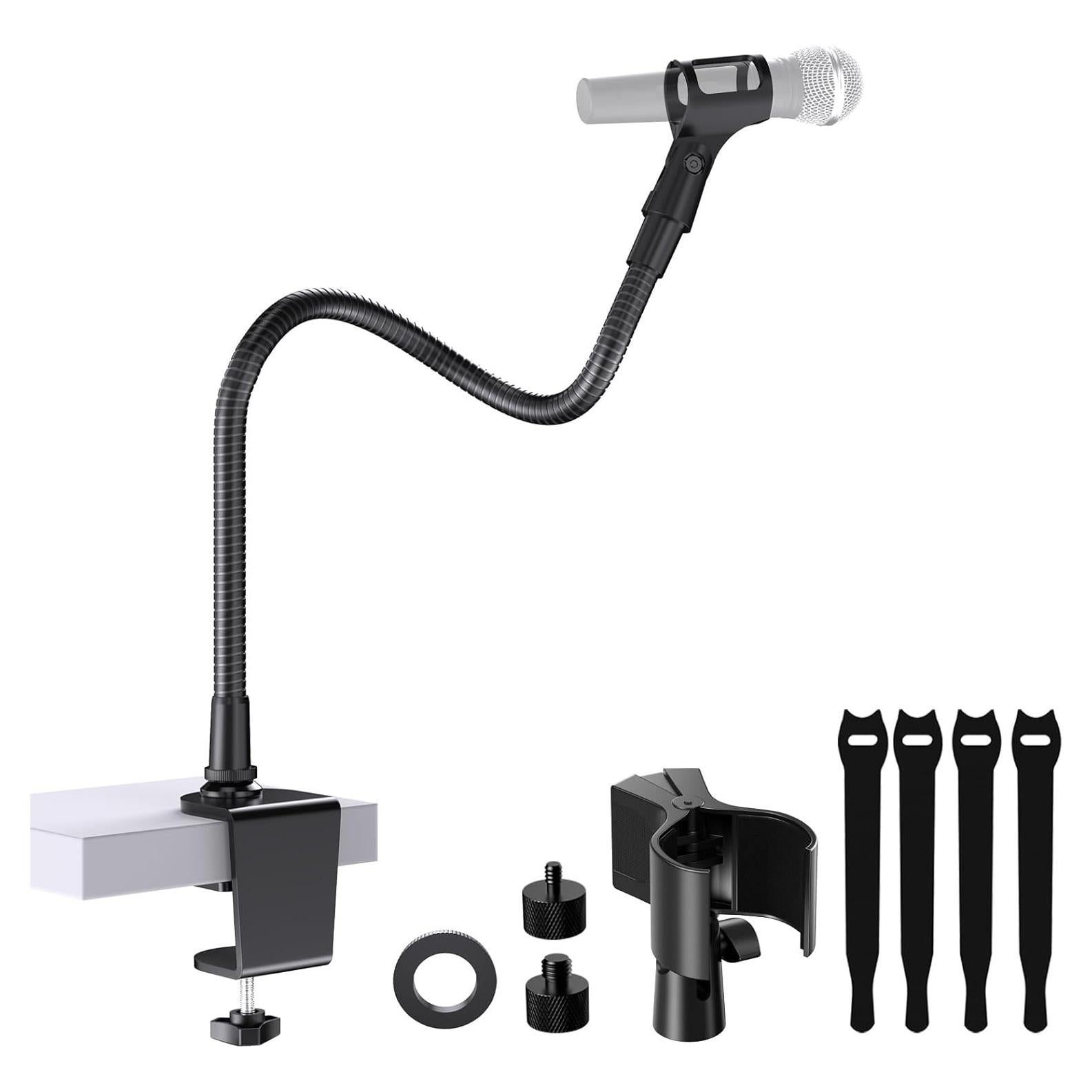 Soporte de Micrófono Cuello de Cisne 19" Aluminio Negro