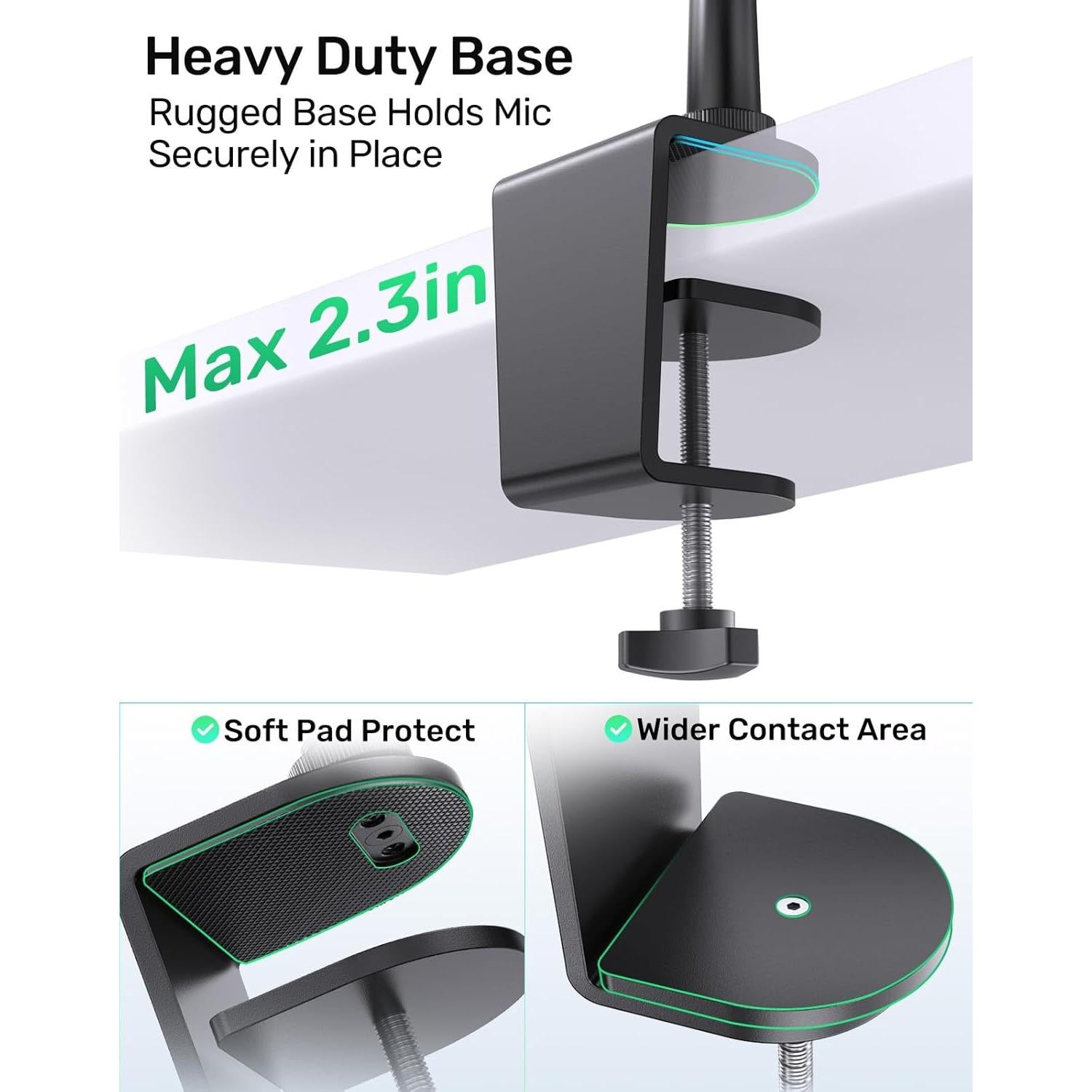 Soporte de Micrófono Cuello de Cisne 19" Aluminio Negro