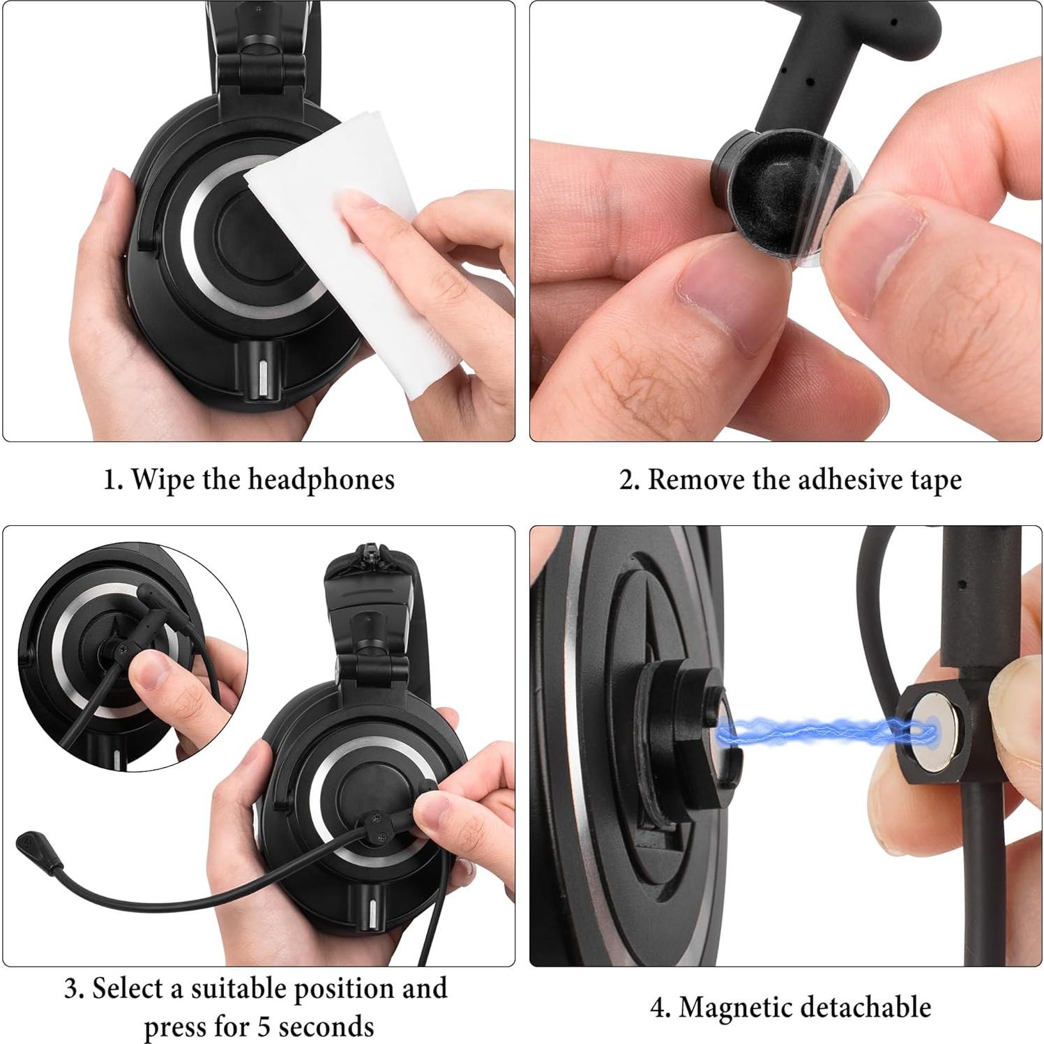 Micrófono Boom GEEKRIA para Auriculares - Compatible con PC y Consolas