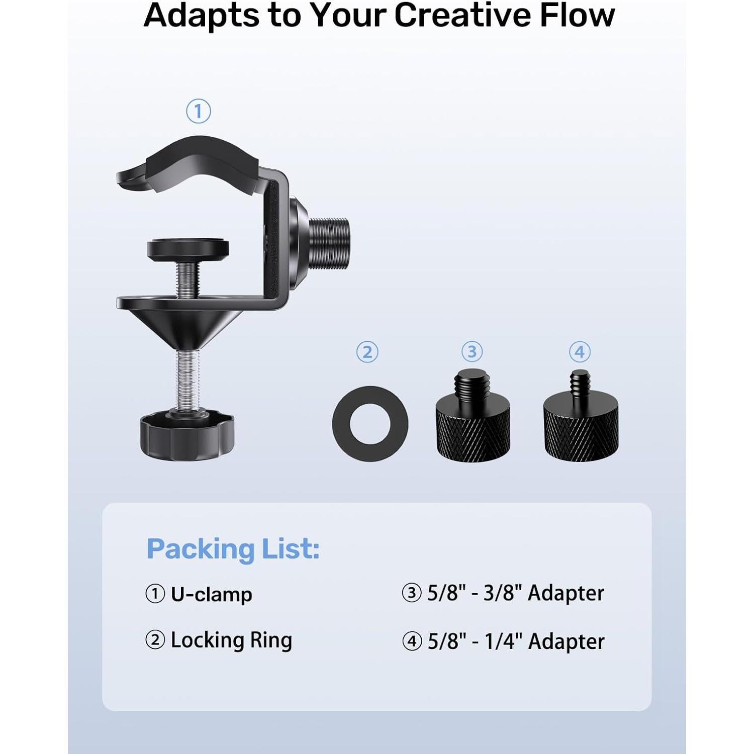 Soporte de Micrófono Kubeisi de Metal para Escritorio 1.59 cm