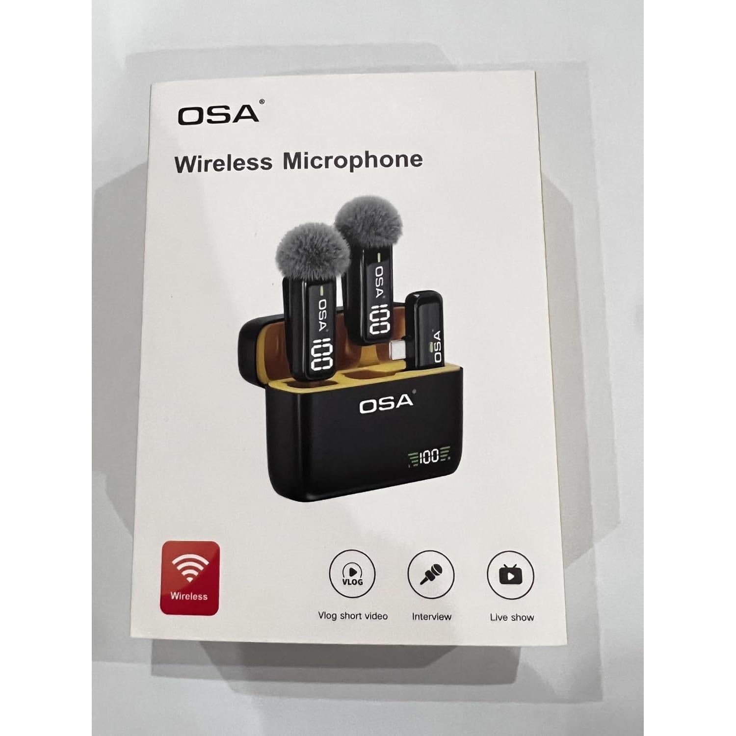 Micrófono Lavalier Inalámbrico OSA K6 Tipo C - Set de 2 con Estuche