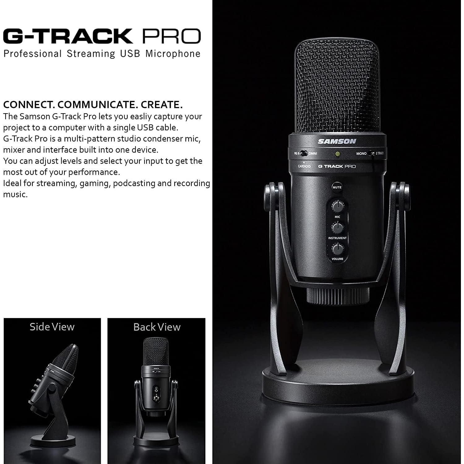 Micrófono USB Samson G-Track Pro 24 bits con filtro pop