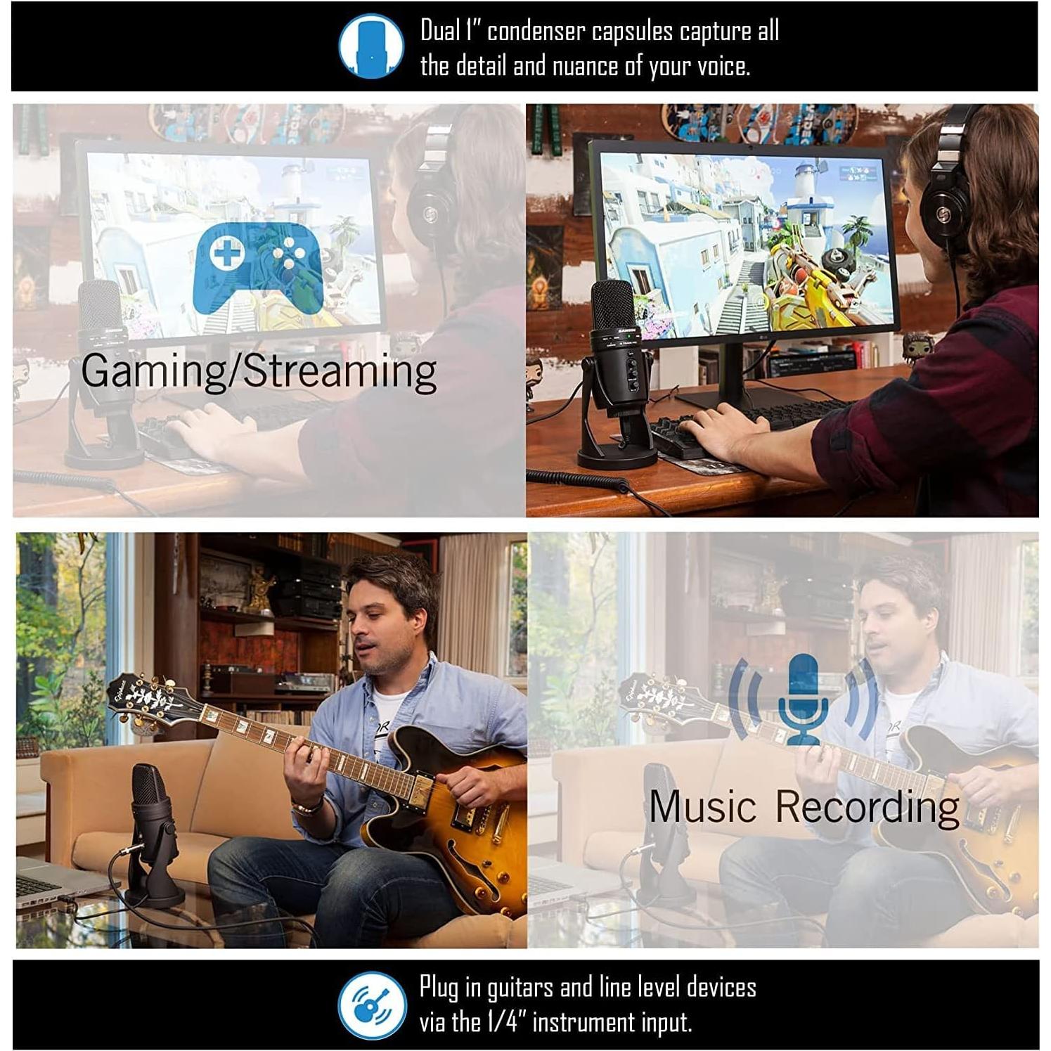 Micrófono USB Samson G-Track Pro 24 bits con filtro pop