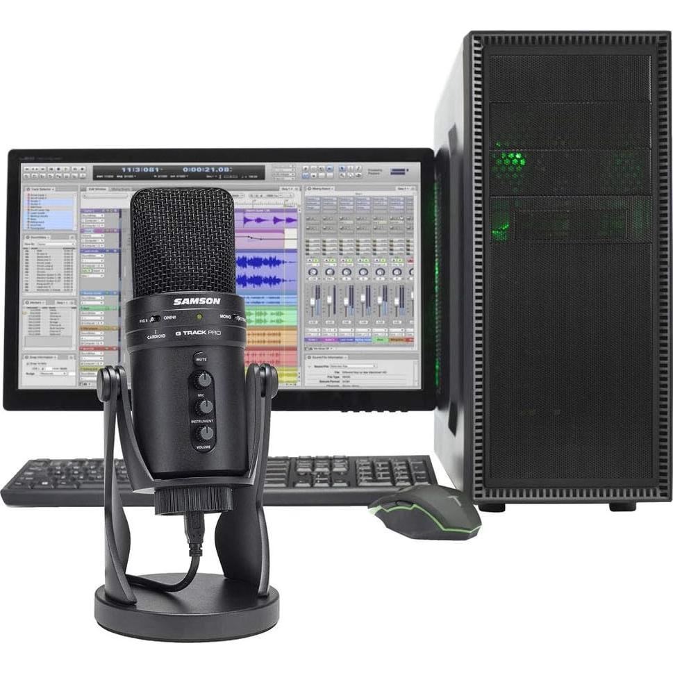 Micrófono USB Samson G-Track Pro 24 bits con filtro pop