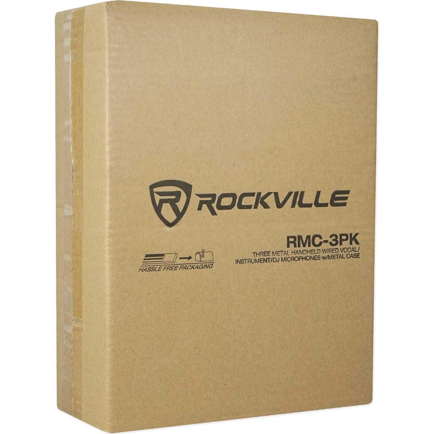 Paquete de 3 Micrófonos Dinámicos Rockville RMC-3PK XLR