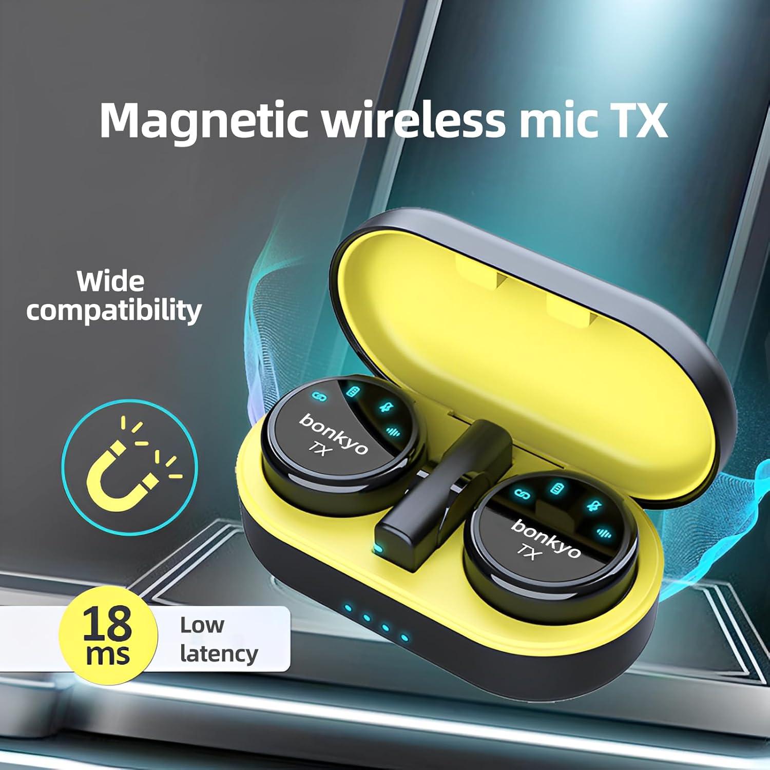 Micrófono Lavalier Inalámbrico Bonkyo S3 - Cancelación de Ruido, 20KHz