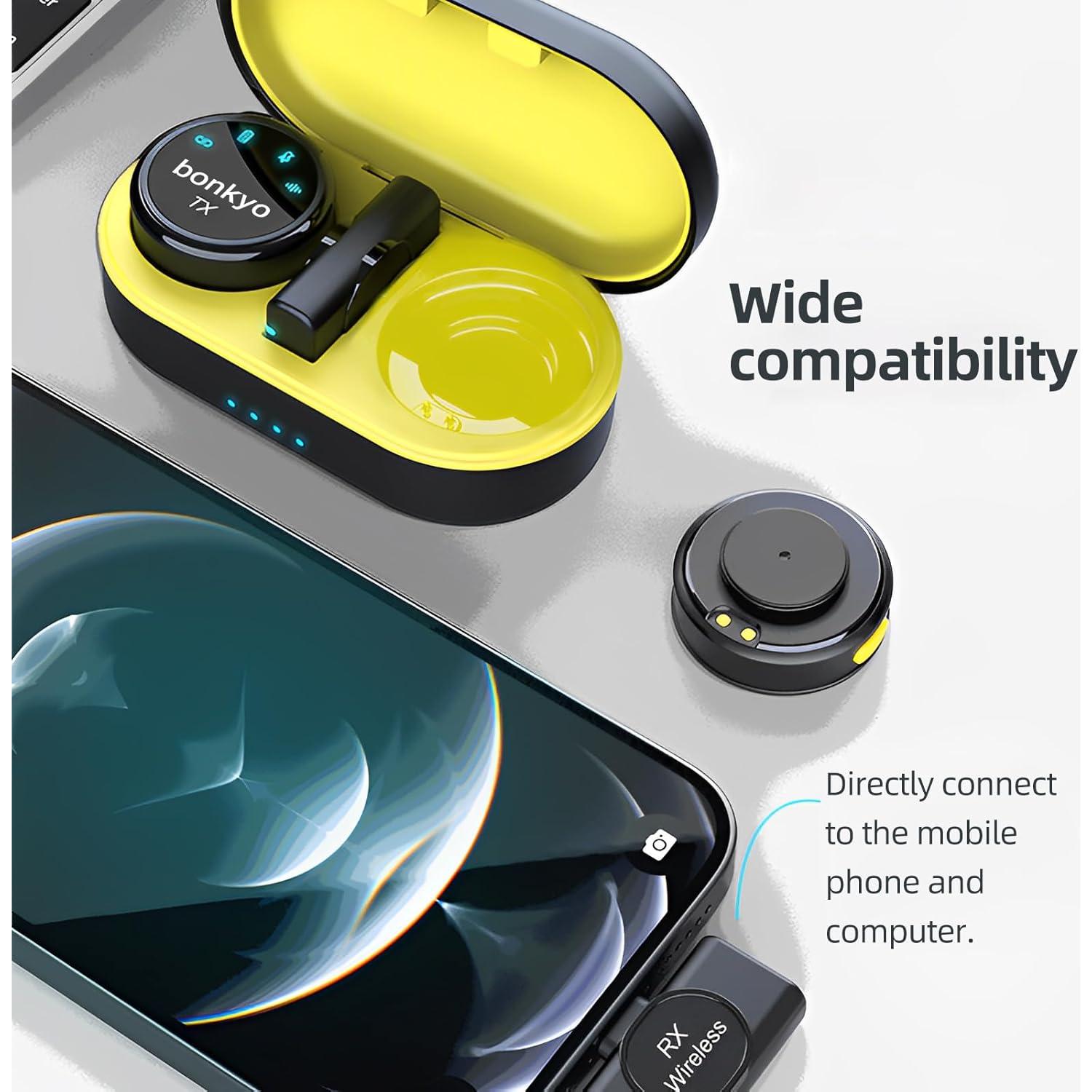 Micrófono Lavalier Inalámbrico Bonkyo S3 - Cancelación de Ruido, 20KHz