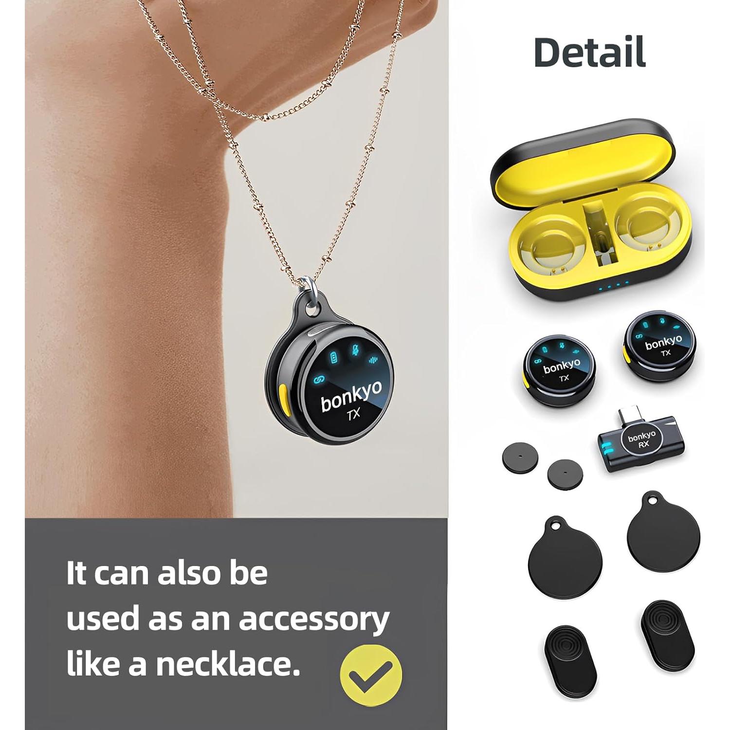 Micrófono Lavalier Inalámbrico Bonkyo S3 - Cancelación de Ruido, 20KHz