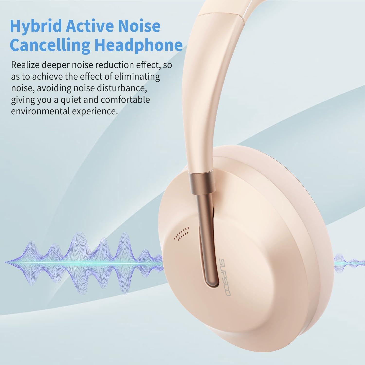 Auriculares Inalámbricos Bluetooth Unbktom B133 Oro Rosa ANC