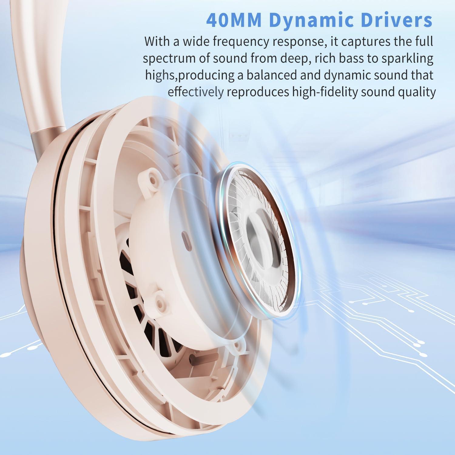 Auriculares Inalámbricos Bluetooth Unbktom B133 Oro Rosa ANC