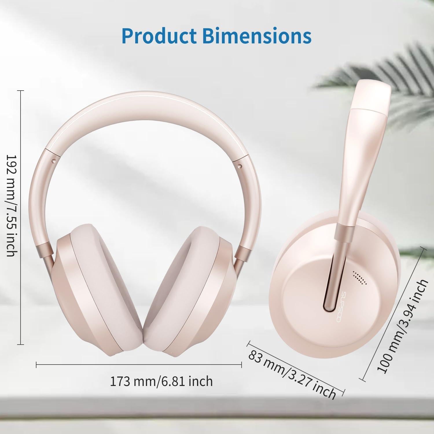 Auriculares Inalámbricos Bluetooth Unbktom B133 Oro Rosa ANC