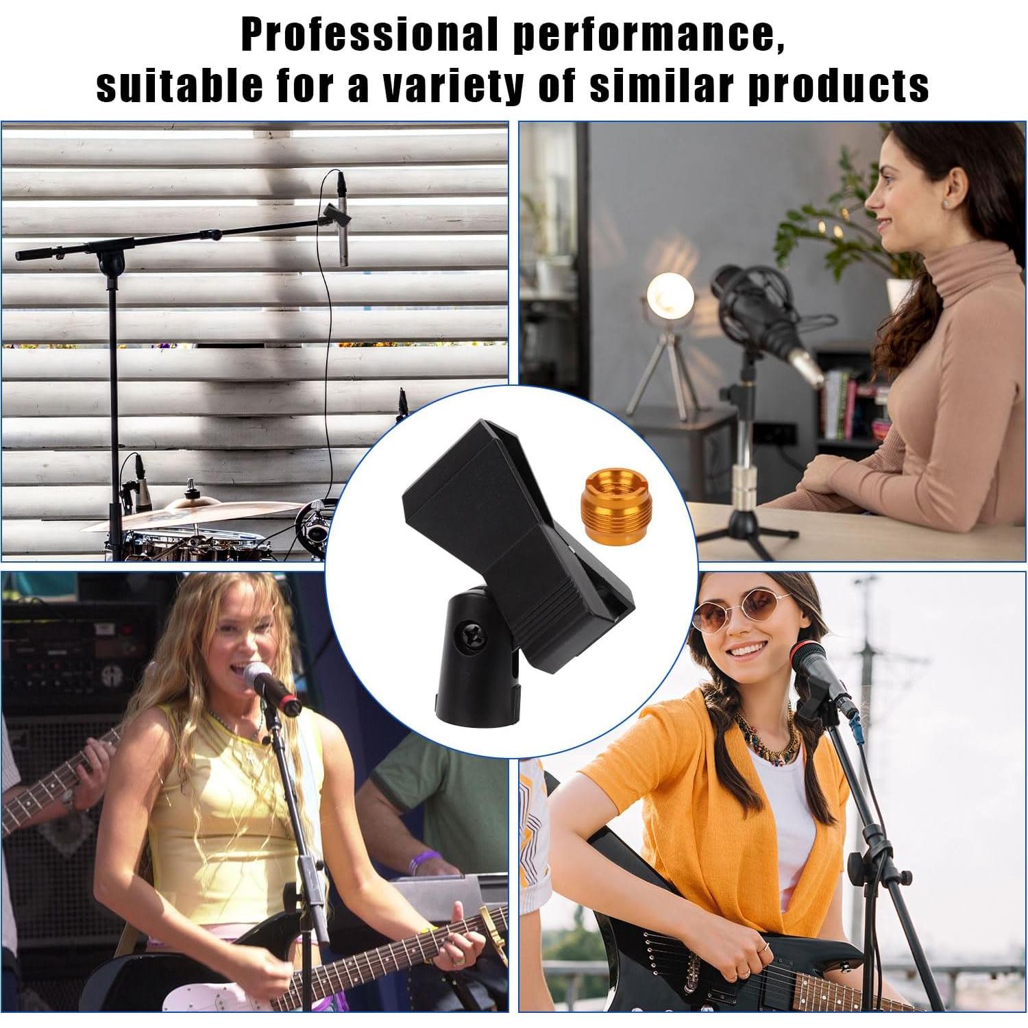 8 Clips para Micrófono Ajustables + Adaptadores 5/8" a 3/8"