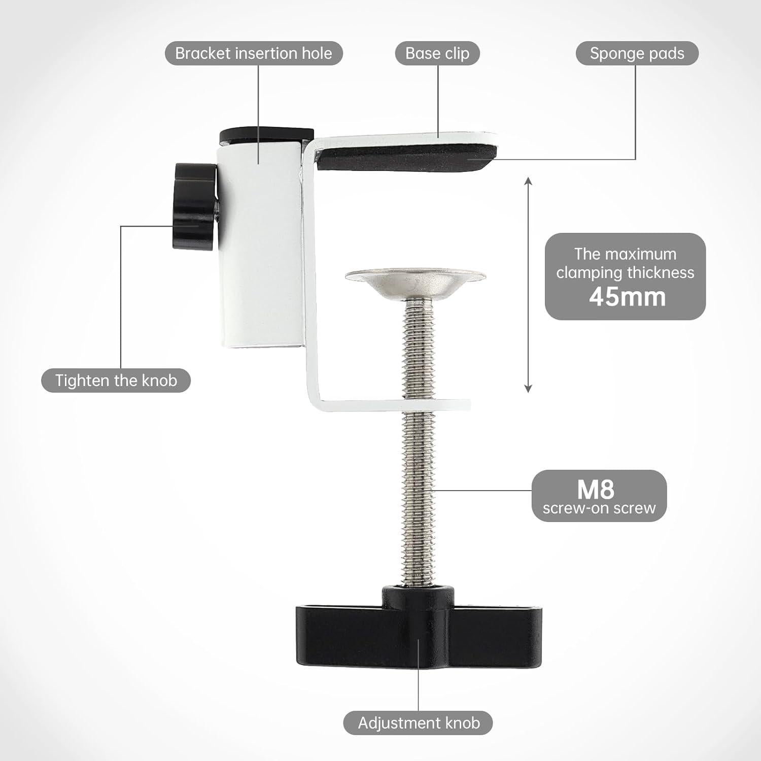 Soporte de Abrazadera en Acero Carbono OriGlam para Micrófono y Lámpara