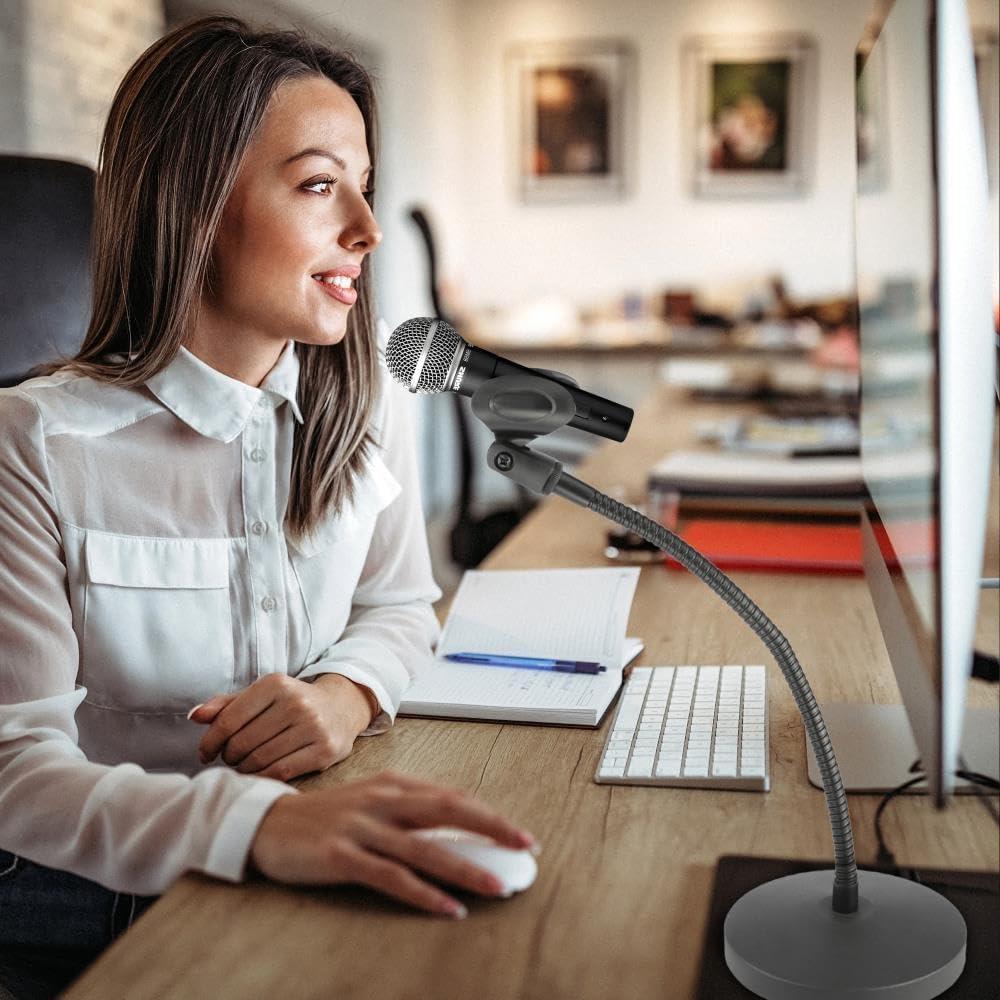 Soporte de Micrófono de Cuello de Ganso con Brazo Flexible 30.48 cm - Ideal para Podcasting y Streaming